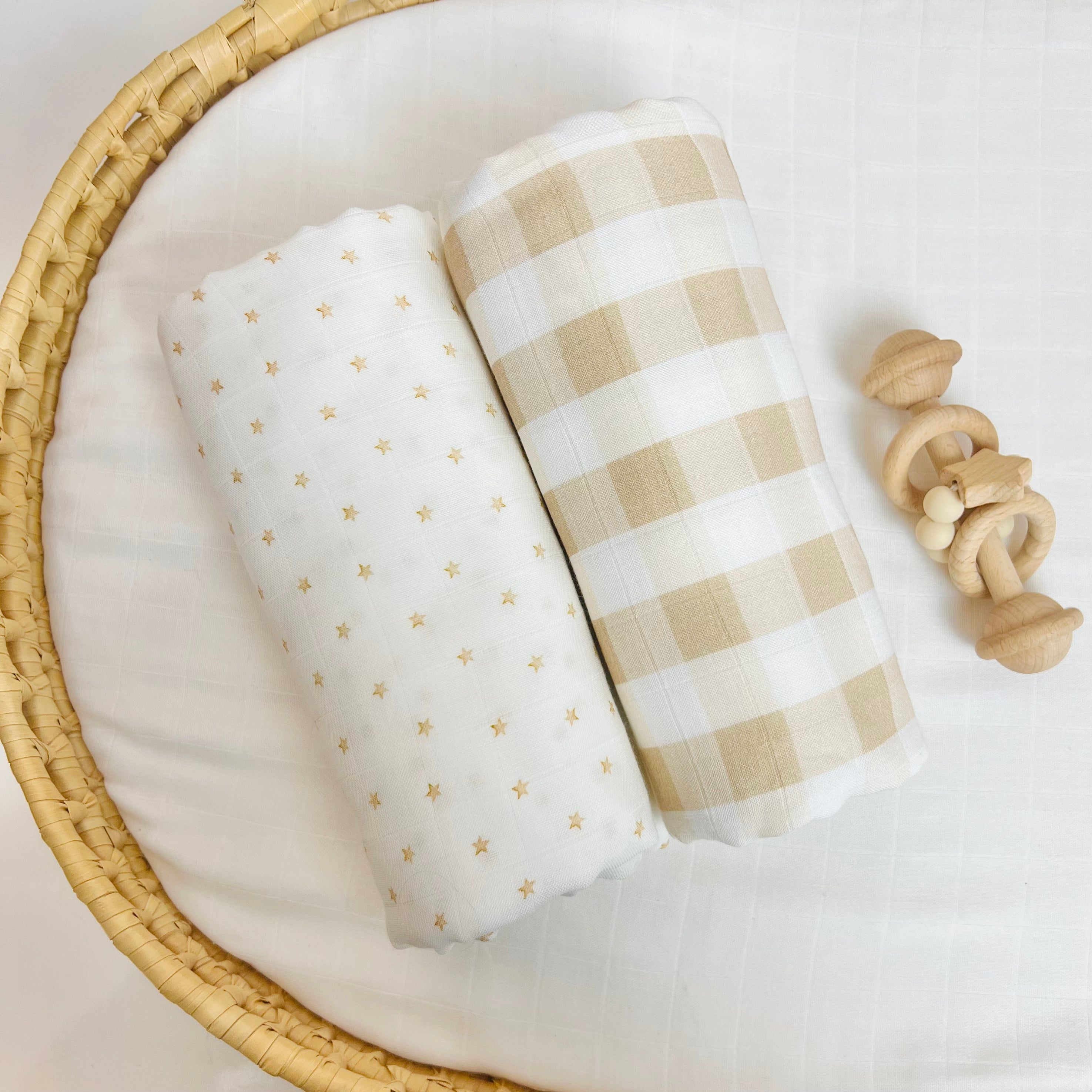 Kit Estrelinhas + Vichy - 2 Fraldões