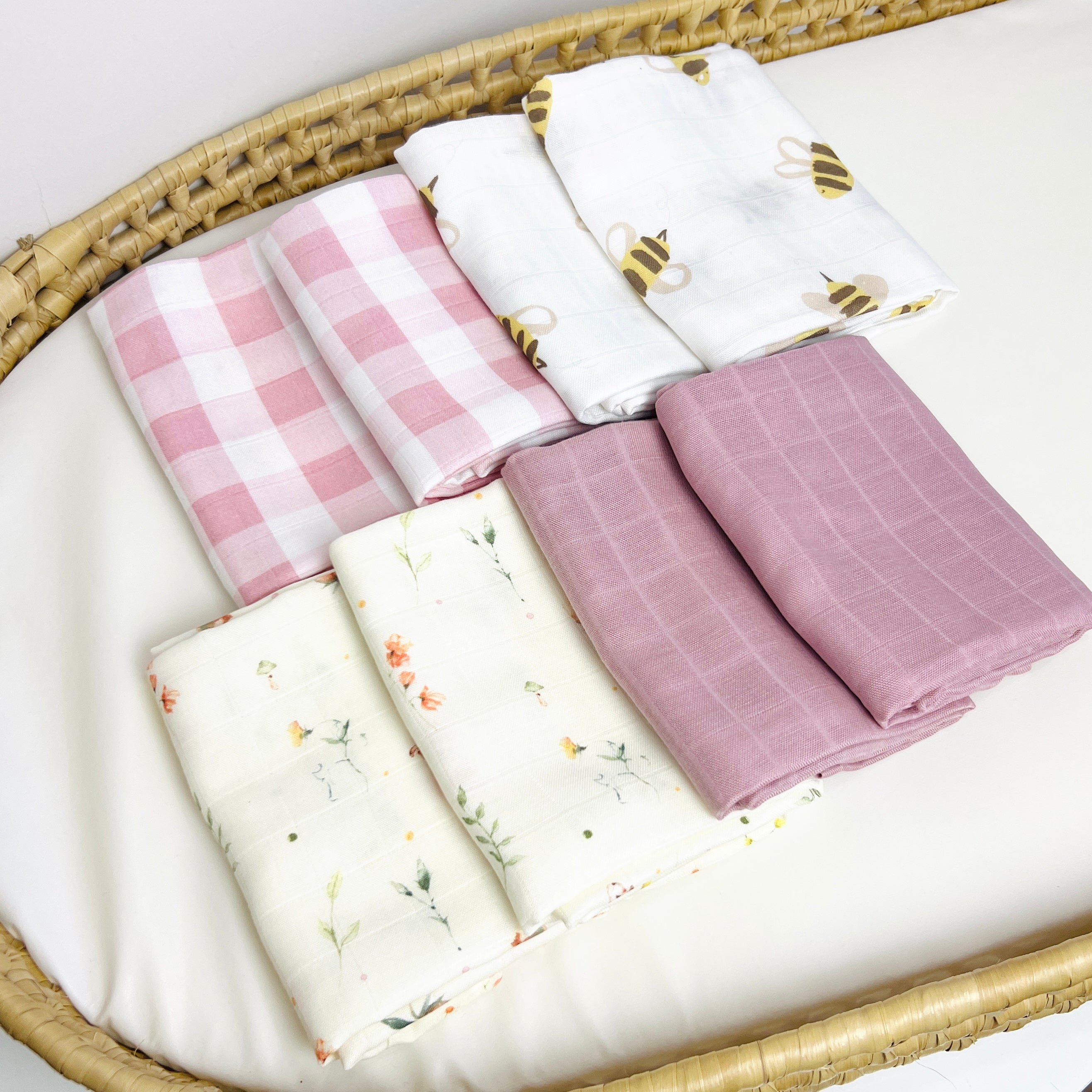 Pink Bees - Kit 8 Fraldas
