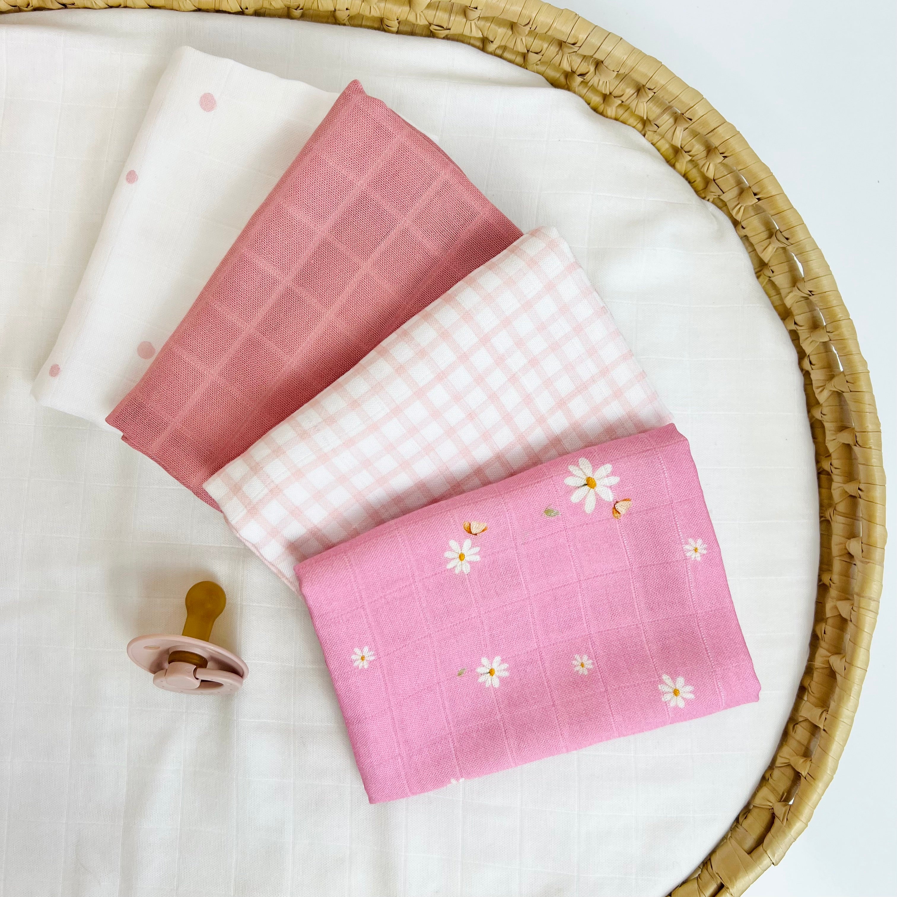 Margaridas Rosa - Kit Fraldas