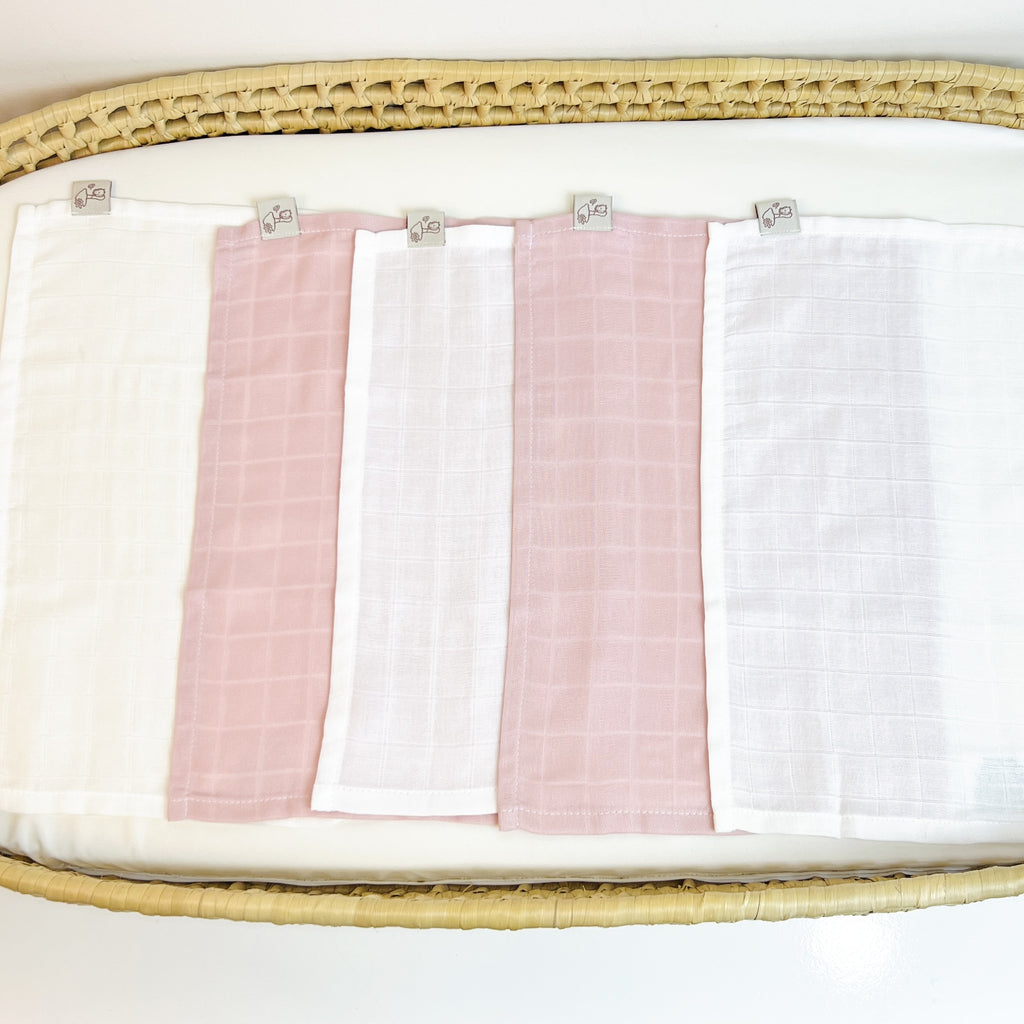 Rosa Claro + Branco - Kit 5 MiniFraldinhas