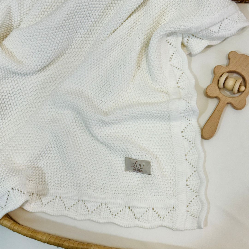 Manta Tricot Branco